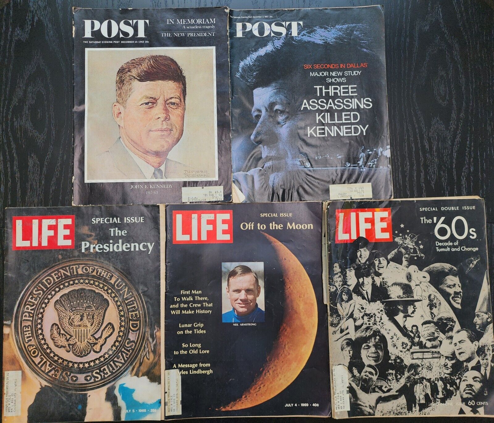 VTG Lot of 5 1960s Post & Life Special Issue Magazines JFK Presidency Moon Land