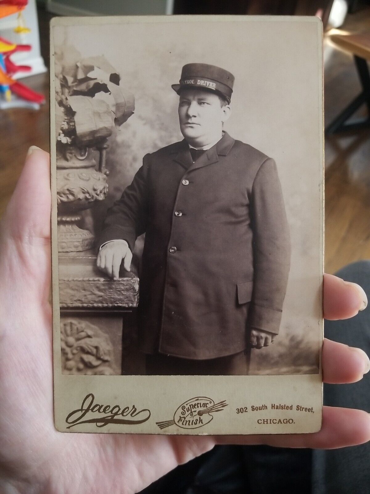 Vtg Antique Cabinet Card Chicago Police Officer Policeman Photograph