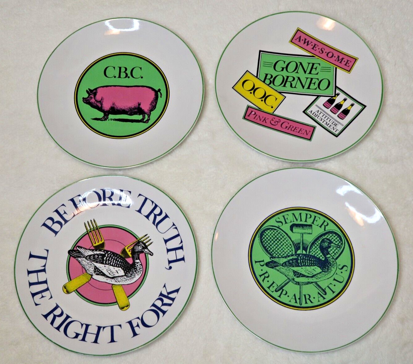 The Official Preppy Plate Set x4 Workman Publishing Sigma The Taste Setter 8.5\