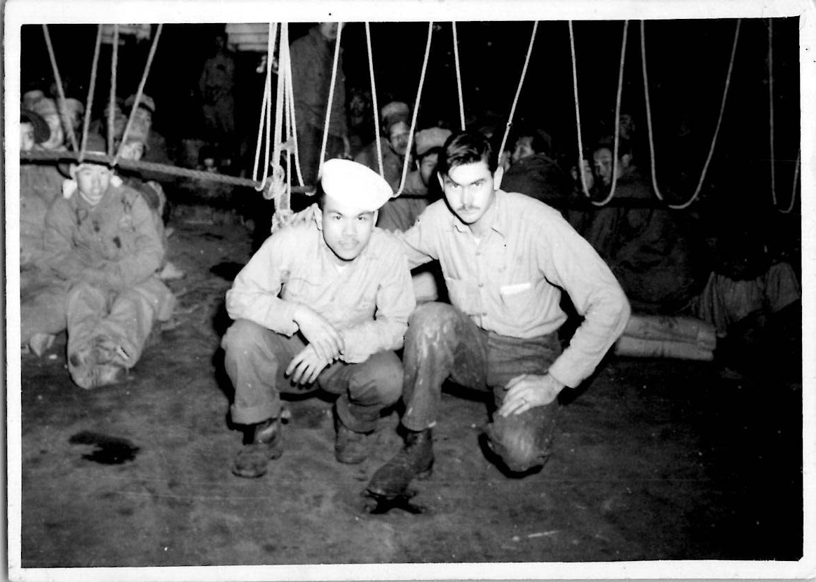 US Navy Sailors Captured Korean Prisoners of War LST914 Korean War Vintage Photo
