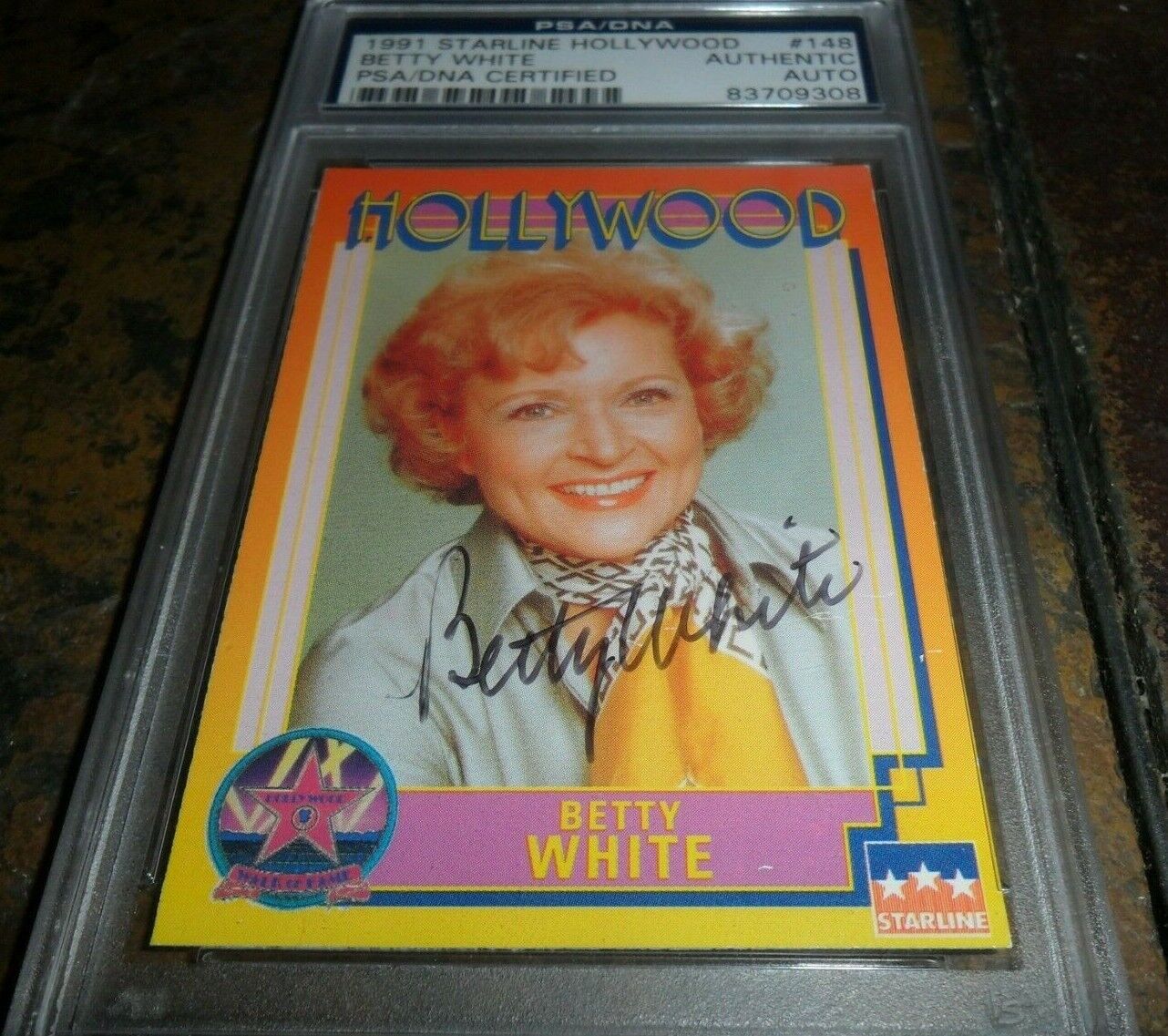 BETTY WHITE Golden Girls Signed 1991 Starline HOLLYWOOD Card AUTOGRAPH PSA/DNA 