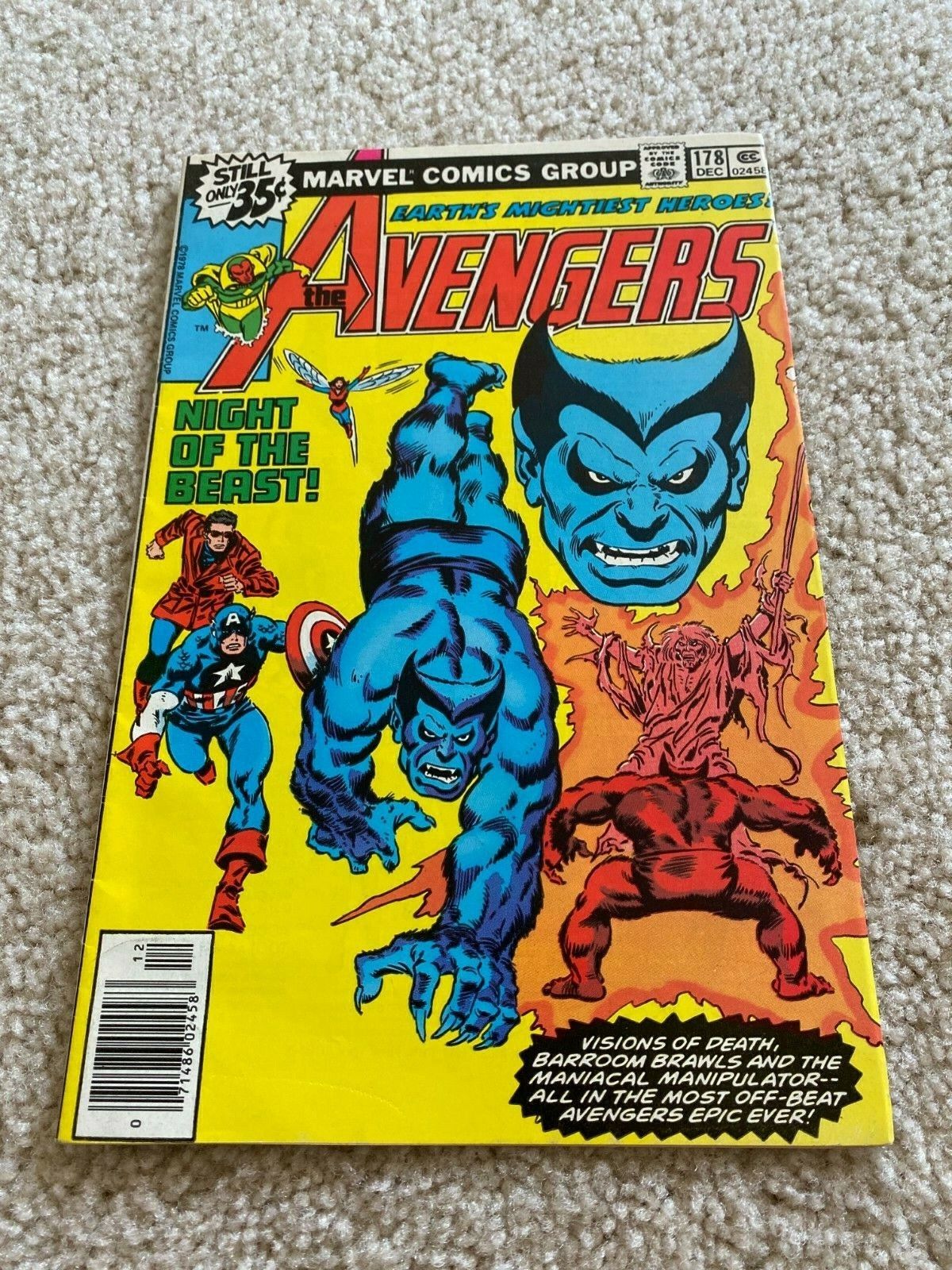 Avengers  178  VF-  7.5  High Grade  Iron Man  Captain America  Thor  Vision