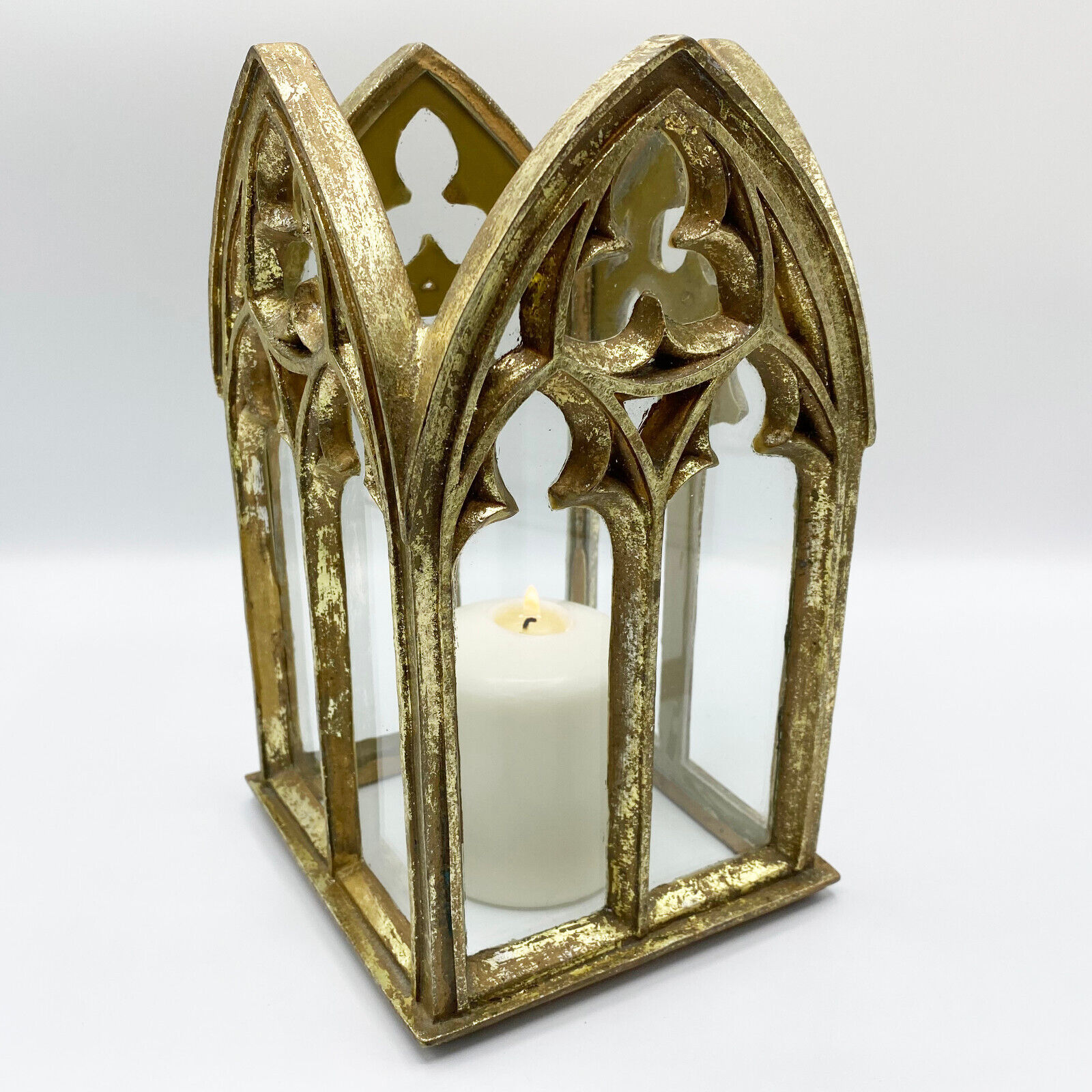 Gothic Inspired Arched Windows Decorative Candle Cover or Potted Plant Screen