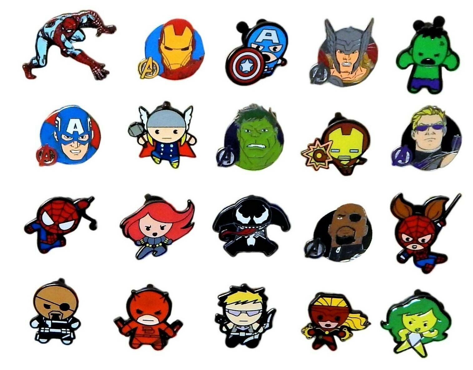 Marvel Avengers Themed 10 Disney Park Trading Pins Starter Set ~ Brand New