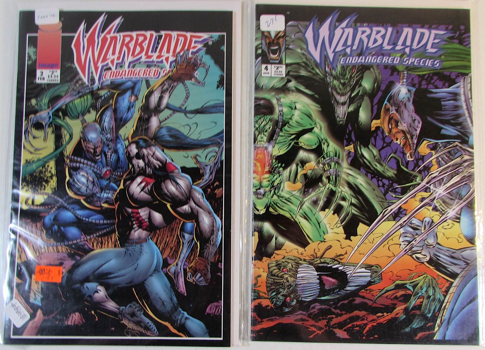 1995 Warblade Endangered Species Lot of 2 #2,4 Image Comic Books