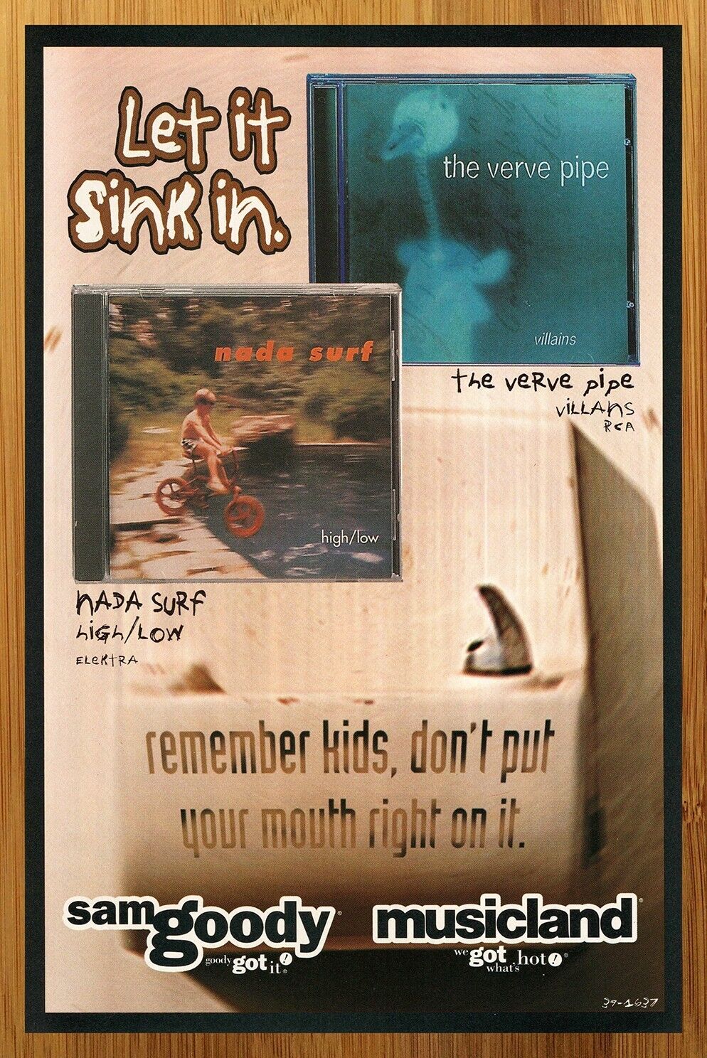 1996 Nada Surf/The Verve Pipe Print Ad/Poster Sam Goody CD LP Album Promo Art