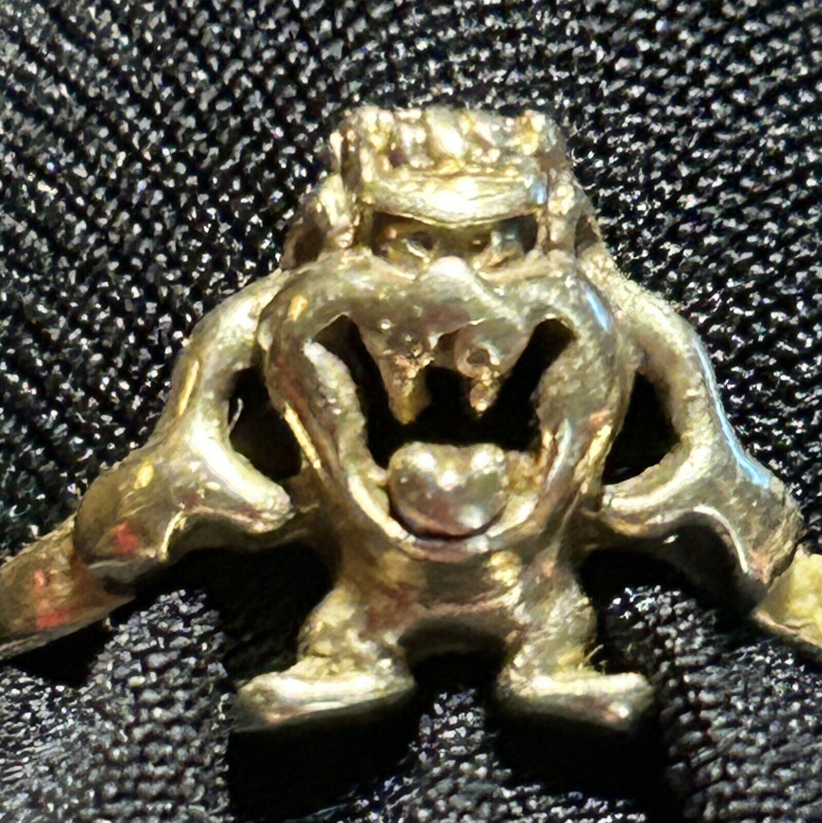 Rare Vintage Tasmanian Devil 10k Real Gold Ring, Size 8;Warner Brothers “Taz”
