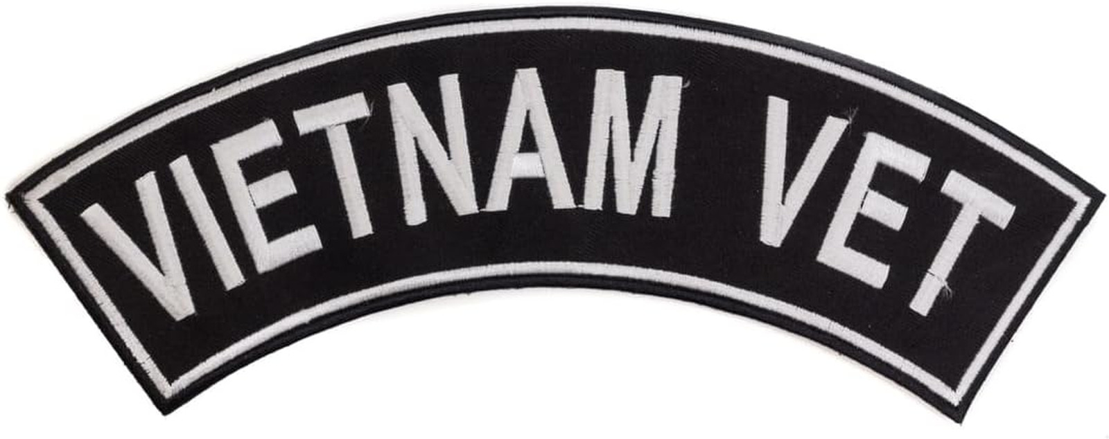 Vietnam Vet Black W/White Top Rocker Iron on Patch for Motorcycle Rider or Biker