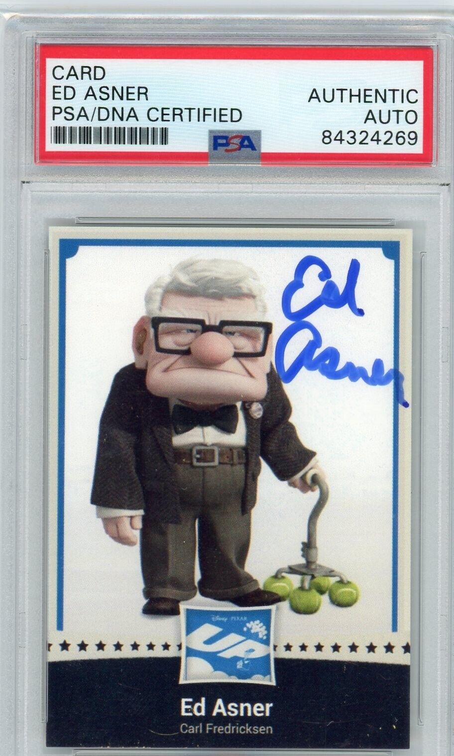ED ASNER VOICE OF Carl Fredricksen in Disneys UP Autographed Card PSA Authentic