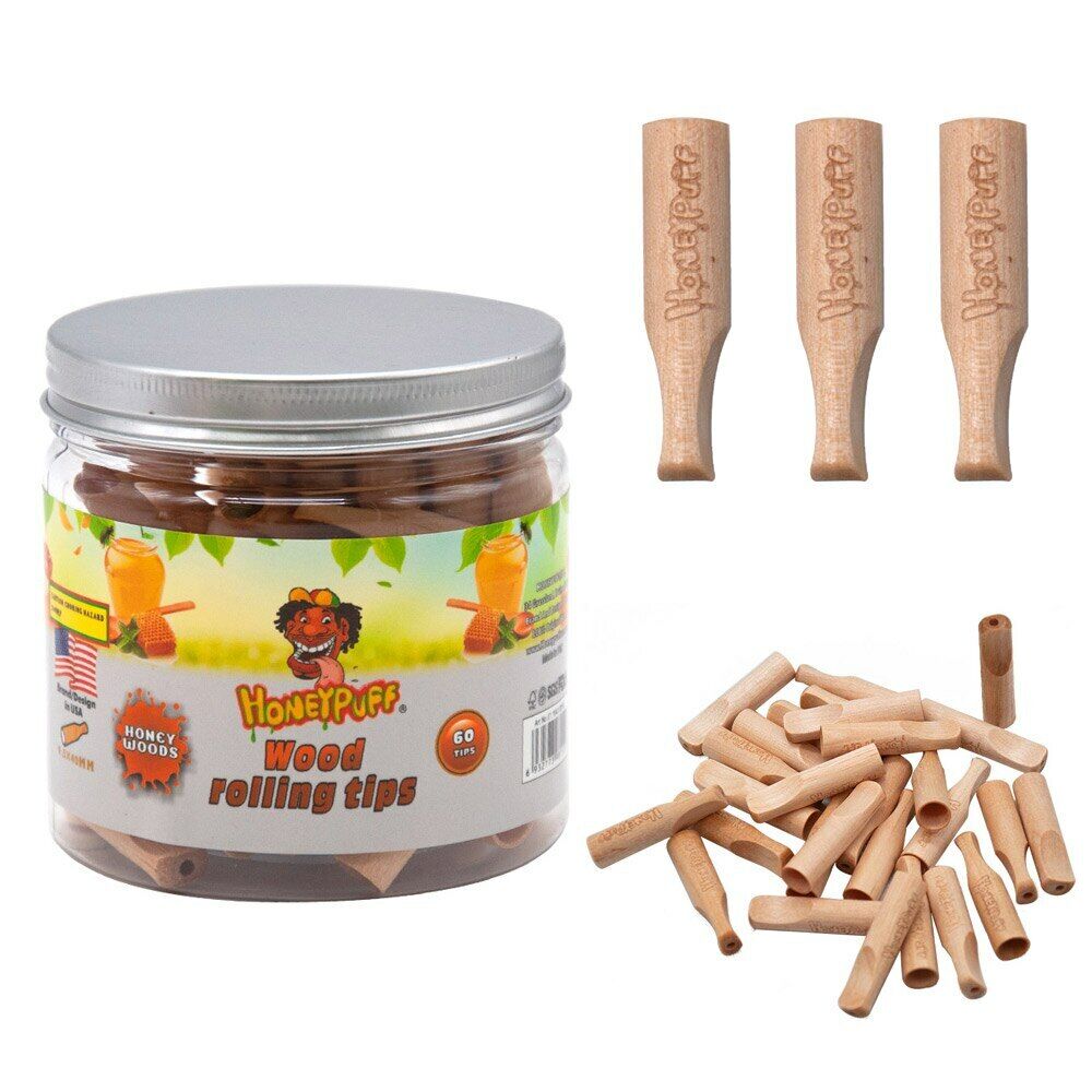 HONEYPUFF Honey Flavored 40MM Wood Rolling Filter Tips Smoking Wooden Mouth Tips