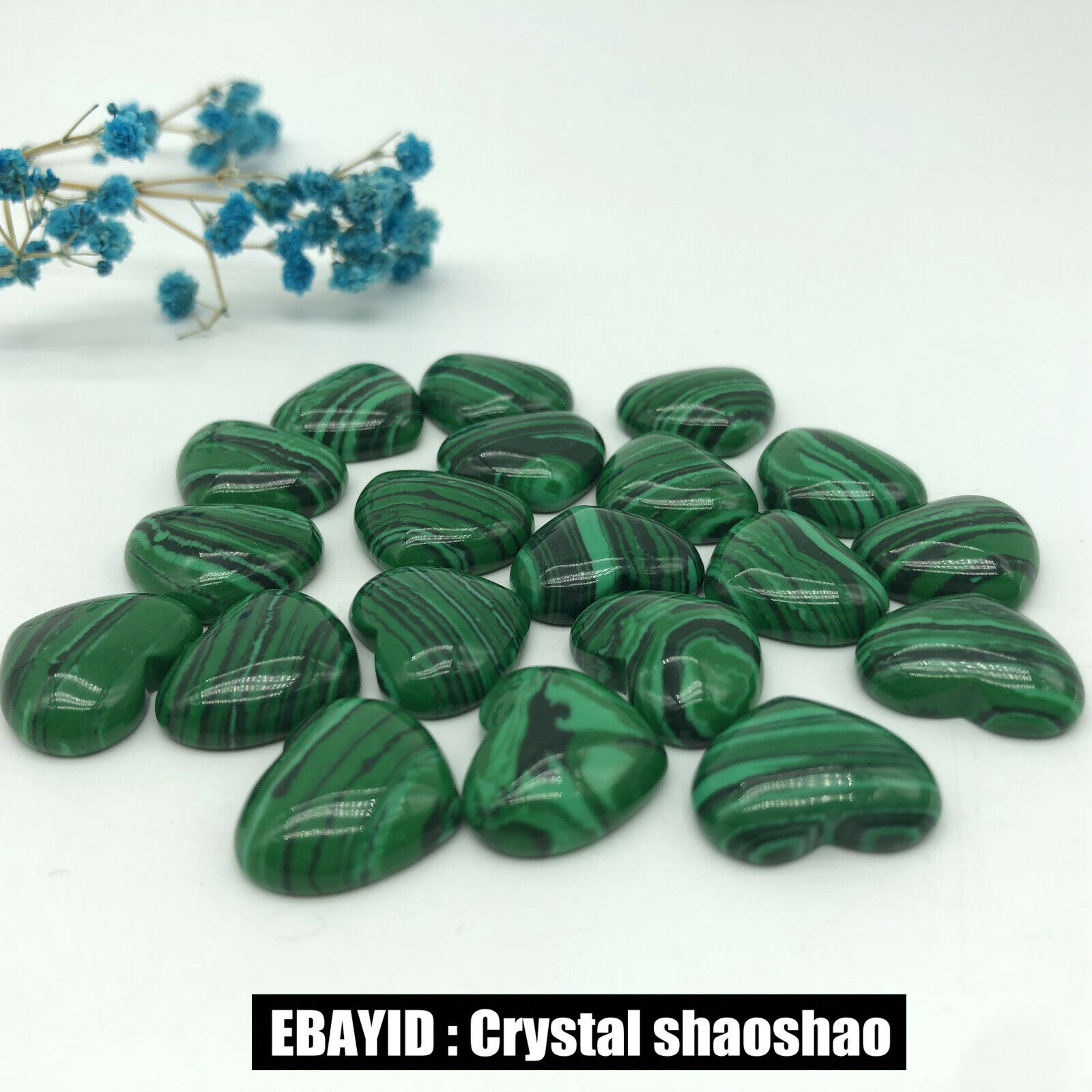 10pieces Artificial Malachite Heart Shaped Crystal/Carved Reiki Crystal Healing