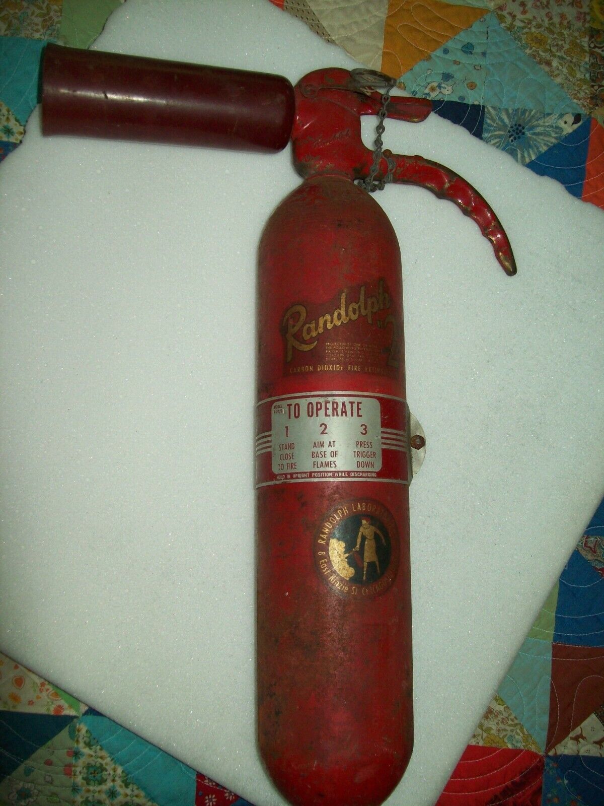 Vintage The Randolph 2 Carbon Dioxide Fire Extinguisher - EMPTY