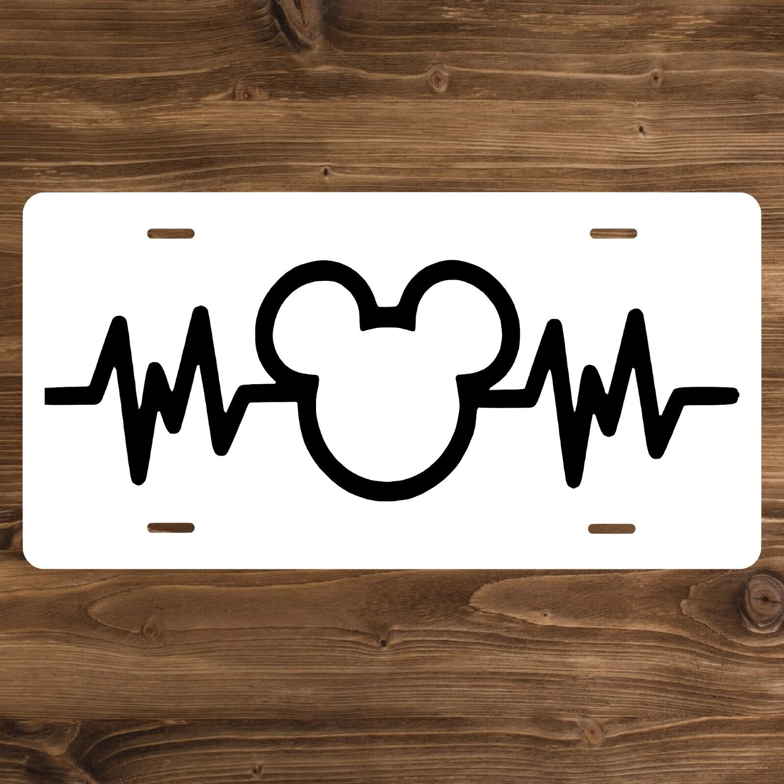 Disney Mickey Mouse Head in Heartbeat Vanity License Plate | Decor - Auto Tag