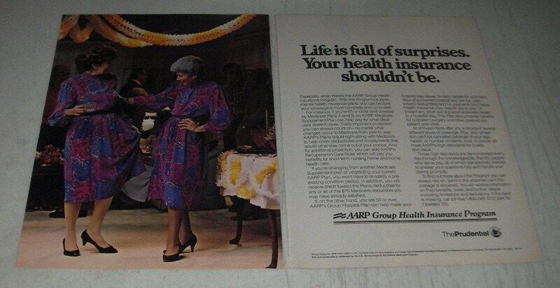 1990 AARP Prudential Group health Insurance Program Ad - Life full of surprises