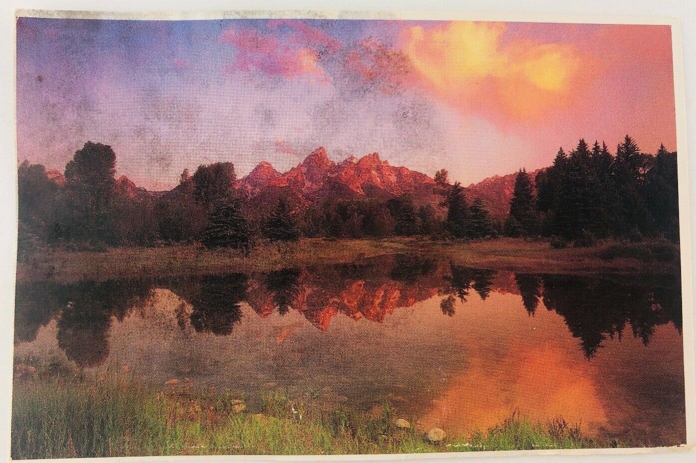 Vintage Grand Teton National Park Wyoming WY Sunrise on the Teton Range Postcard
