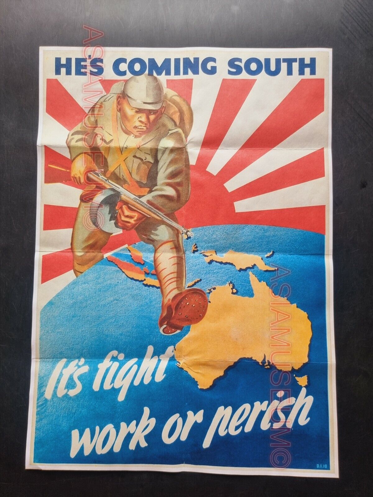 1943 WW2 AMERICA AUSTRALIA ASIA PACIFIC WAR FIGHT JAPAN PROPAGANDA POSTER 459