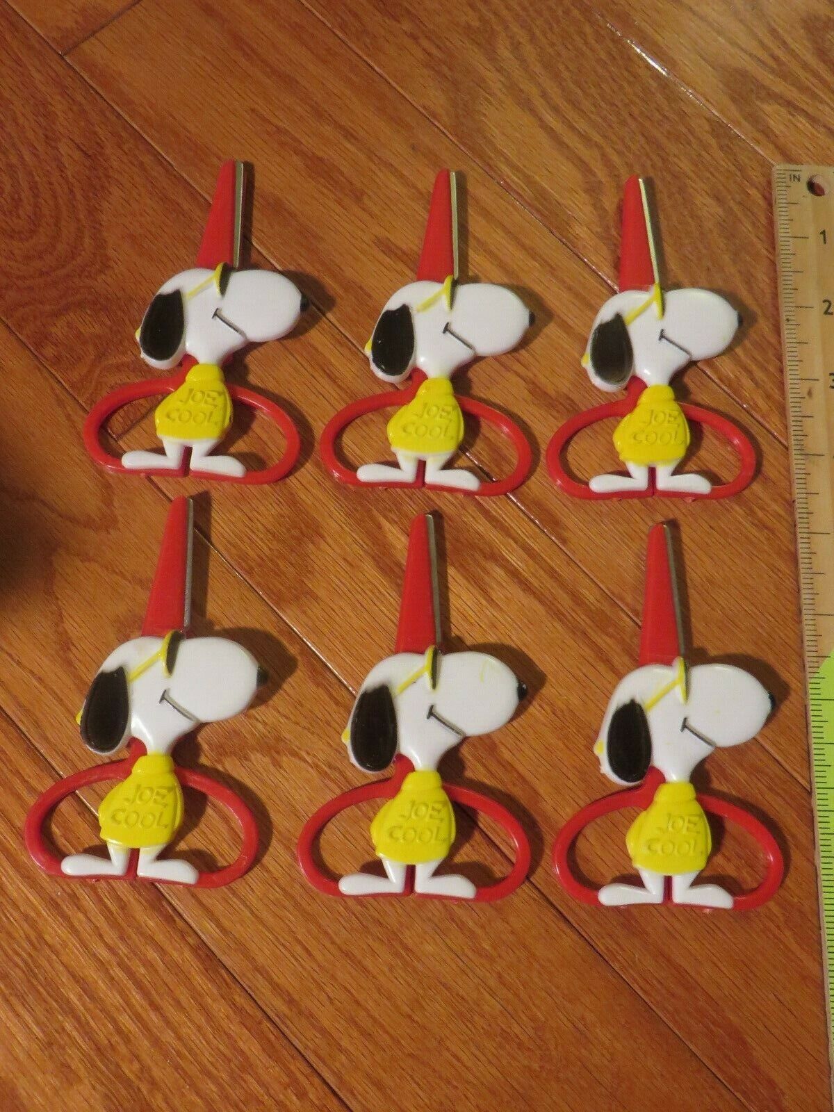 6 sets RARE VINTAGE PEANUTS SNOOPY JOE COOL SAFETY SCISSORS BUTTERFLY 1970s
