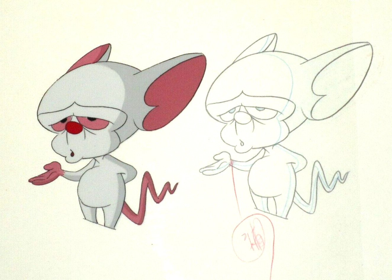 PINKY AND THE BRAIN  Warner Brothers WB  PRODUCTION CEL and Matching DRAWING