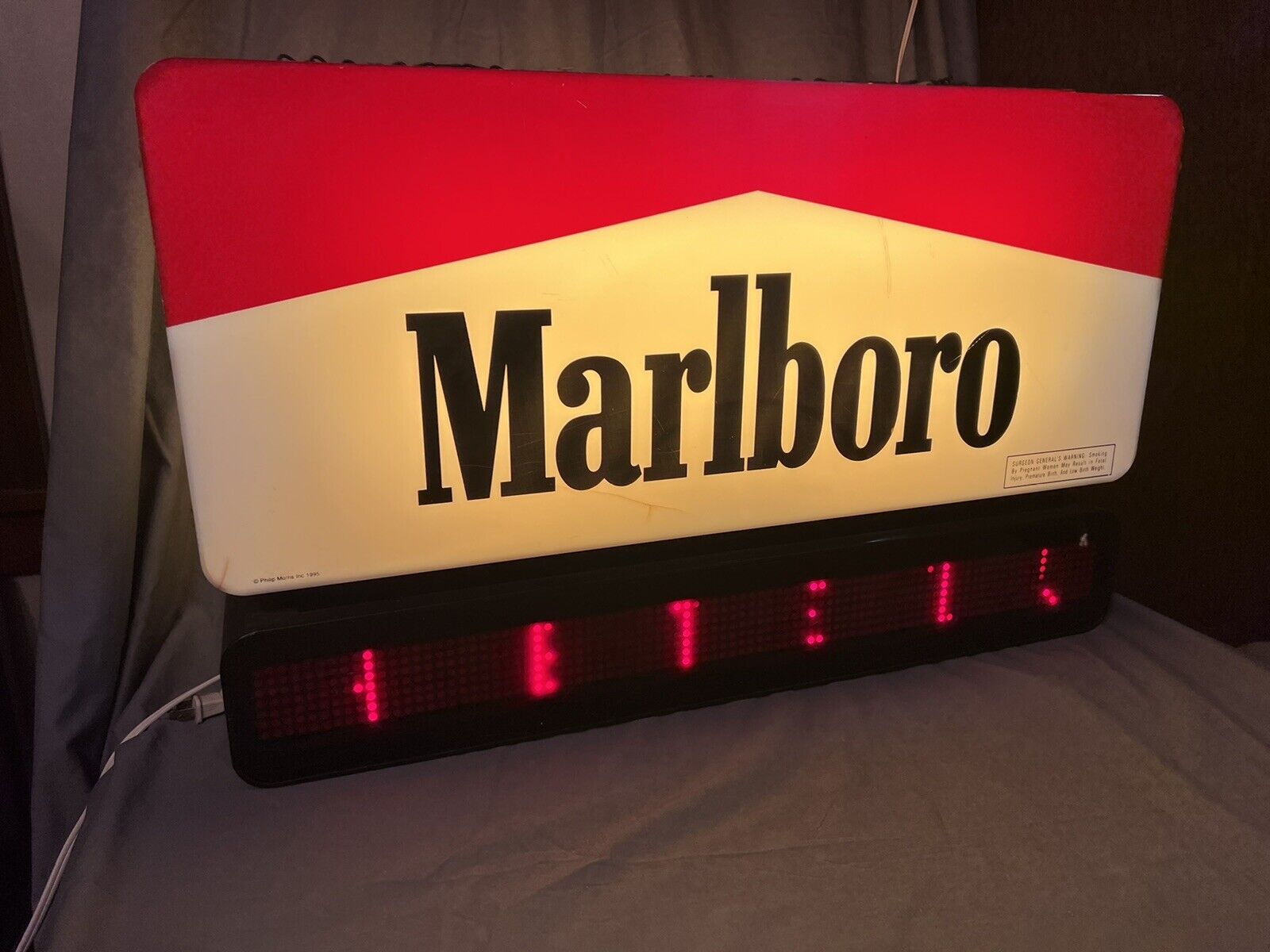 1995 Double Sided Lighted Marlboro sign / programable led message board - works