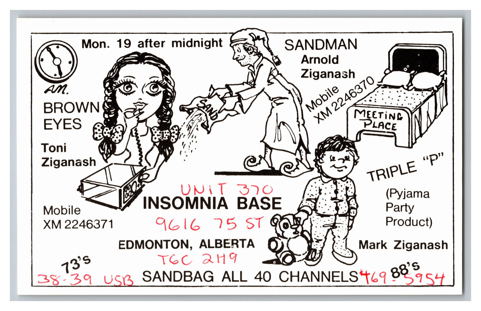 Postcard QSL CB Ham Radio Amateur Card From Edmonton Alberta Canada