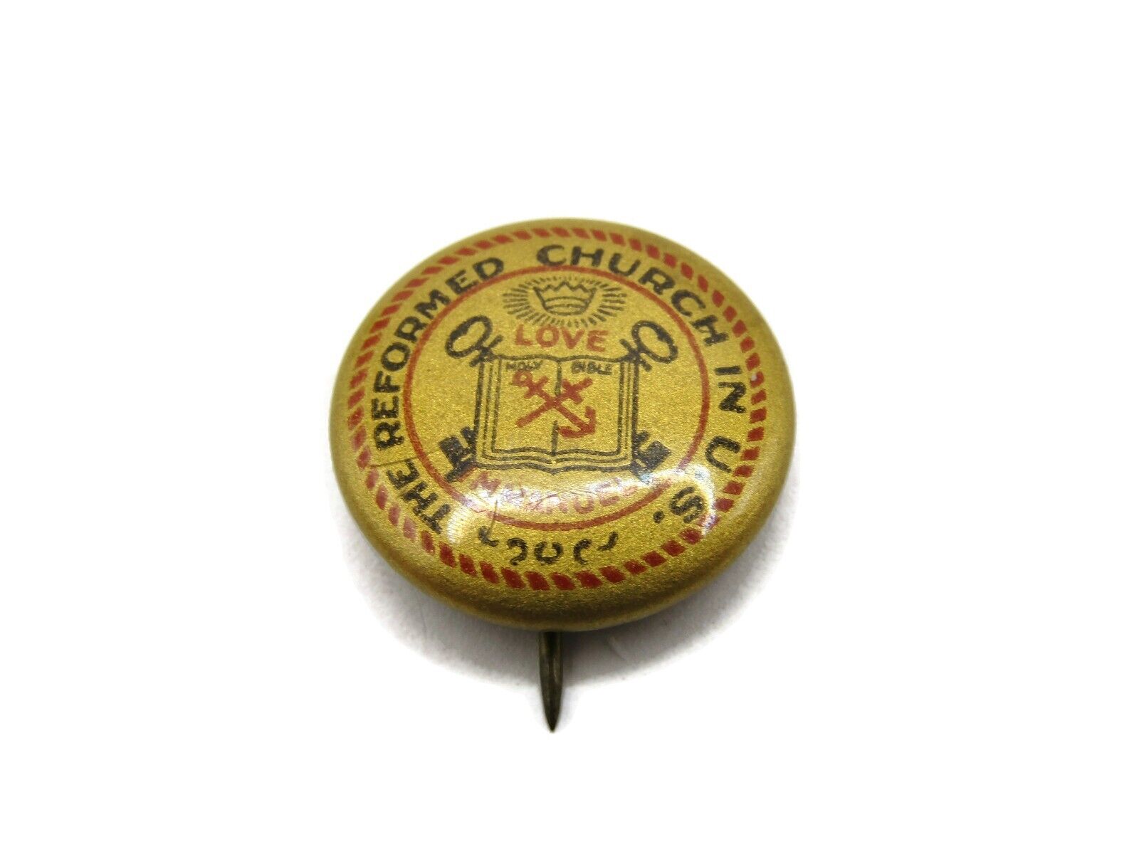 The Reformed Church in US Philadelphia Pin Button Antique