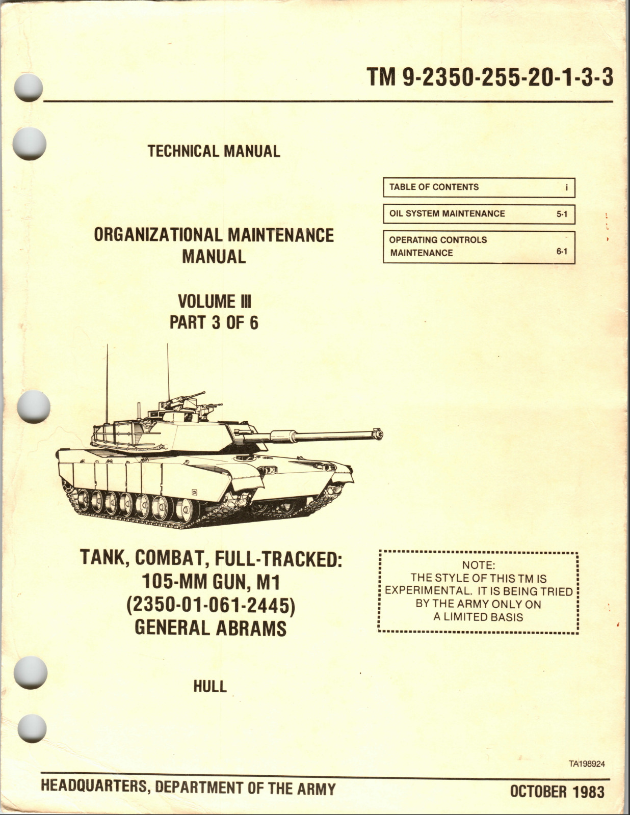 634 Page 1983 TM 9-2350-255-20-1-3-3 M1 ABRAMS TANK Hull Maintenance on Data DVD