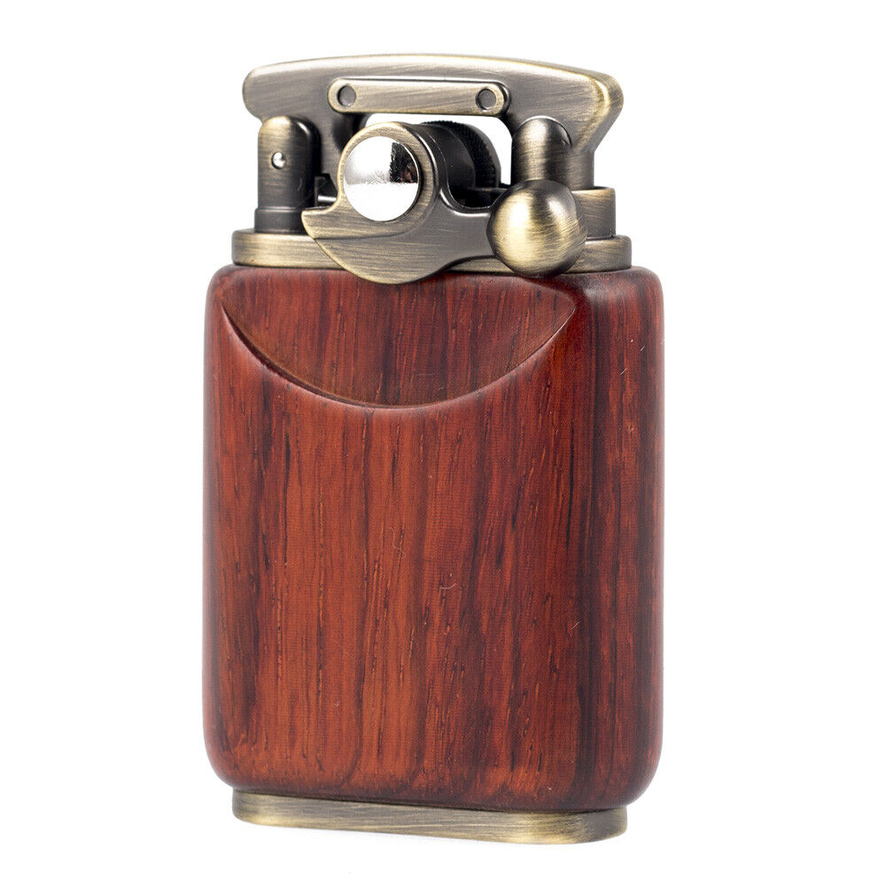 Rosewood Wooden Case Antique Type Soft Flame Rocker Arm Kerosene Lighter