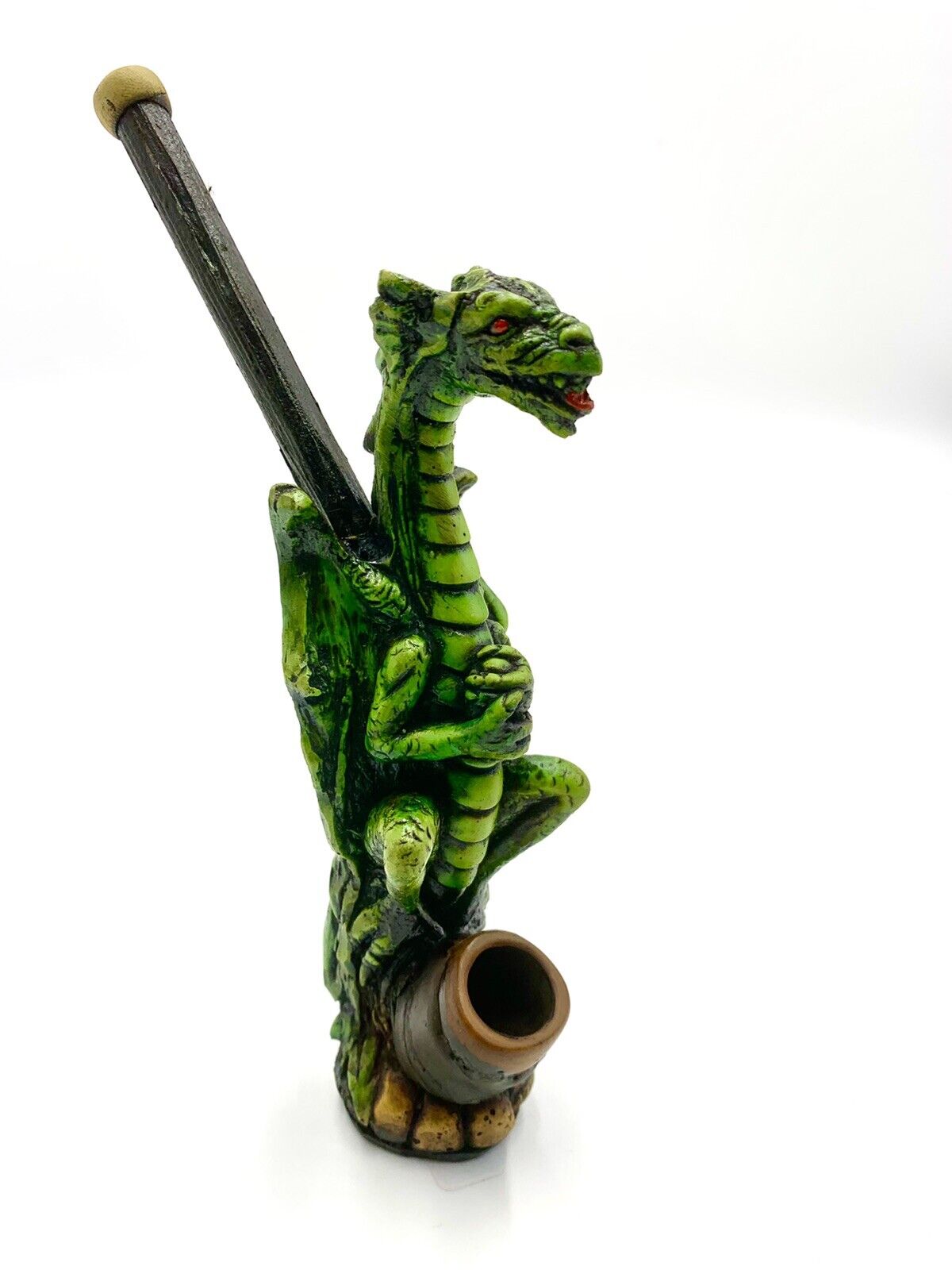 green dragon handmade Crafted In Wood peruvian smoke pipe 5” Tall