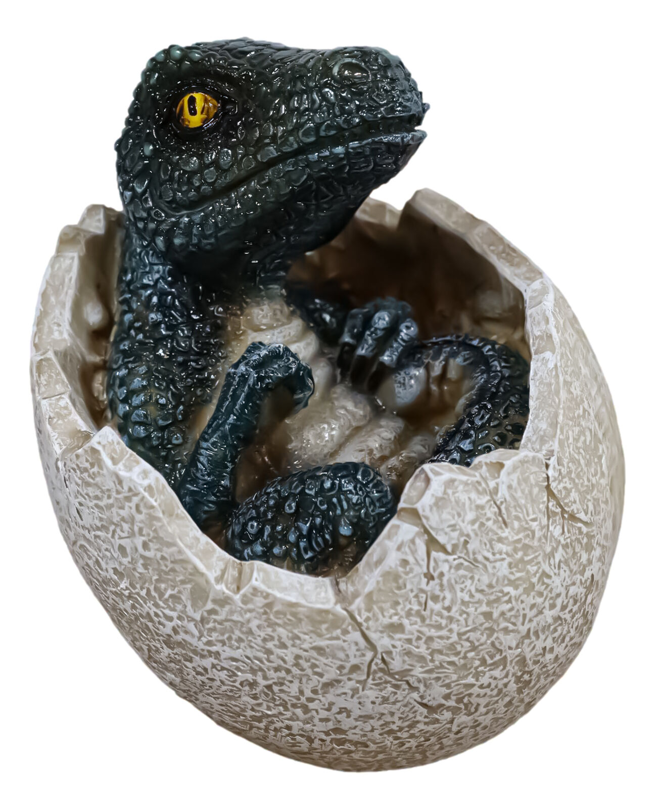 Jurassic Era Predator Velociraptor Hatchling Egg Dinosaur Figurine Collectible