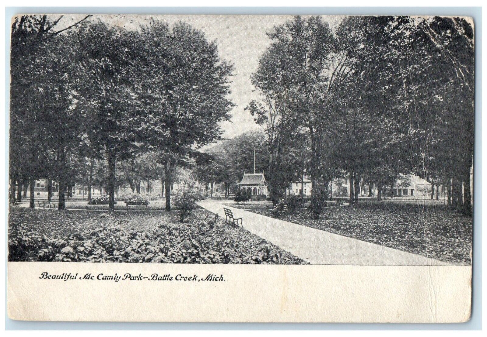 1908 Beautiful Mc Camly Park Exterior Battle Creek Michigan MI Vintage Postcard