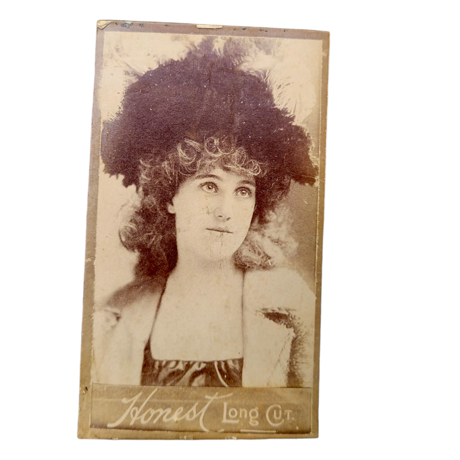 CDV Actress Honest Long Cut TOBACCO Card CDV size PHOTO Vintage Antique Woman