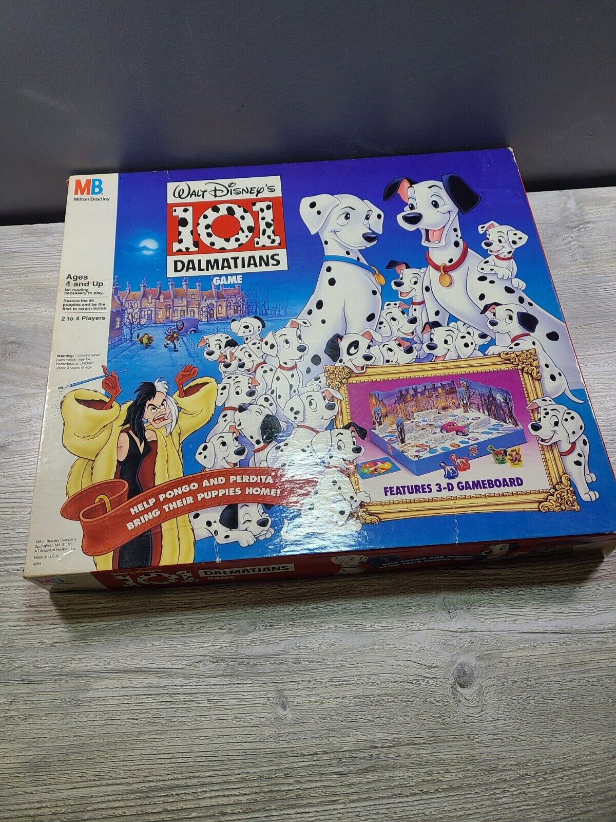 MB Milton Bradley Walt Disney’s 101 Dalmatians 3D Game #4209 Complete 