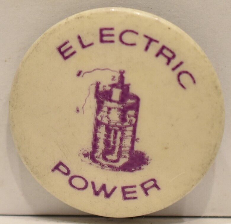 Vintage 1960s Electric Power John Frederic Daniell Cell Battery Pinback