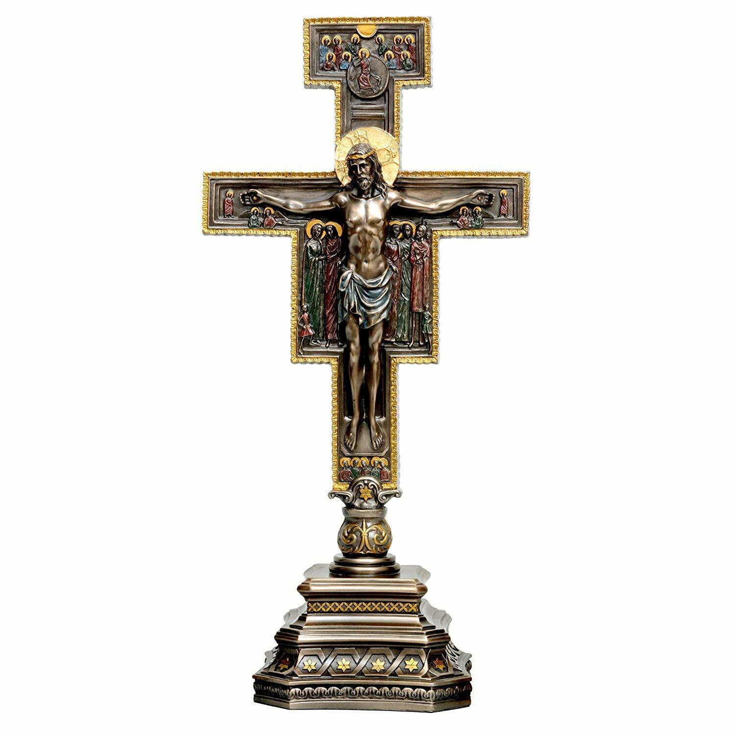 Polyresin Lord Jesus Christ on Cross Idol Statues Height 14 Inch