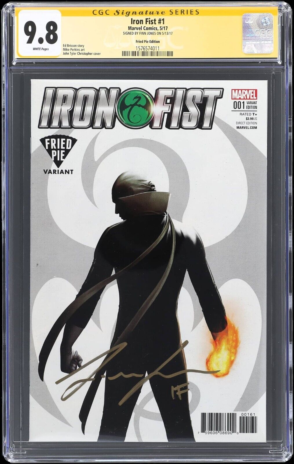 2017 Marvel Iron Fist #1 Variant CGC 9.8 SS Signature Edition signed Finn Jones
