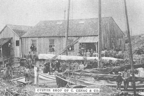 Oyster Shop C Cenac & Co Fishing Boat Houma Louisiana LA Reprint