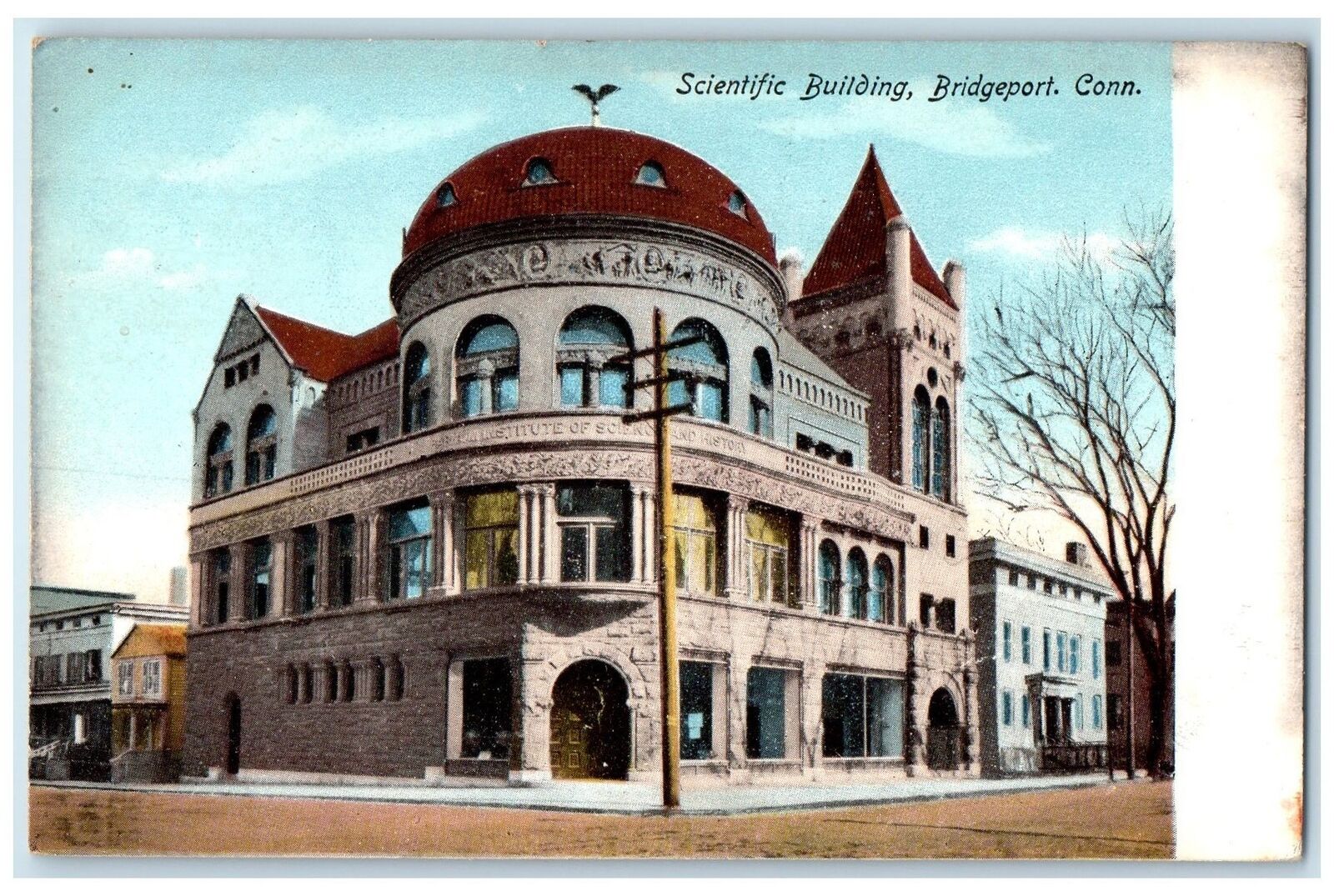 c1905's Scientific Building Exterior Bridgeport Connecticut CT Unposted Postcard