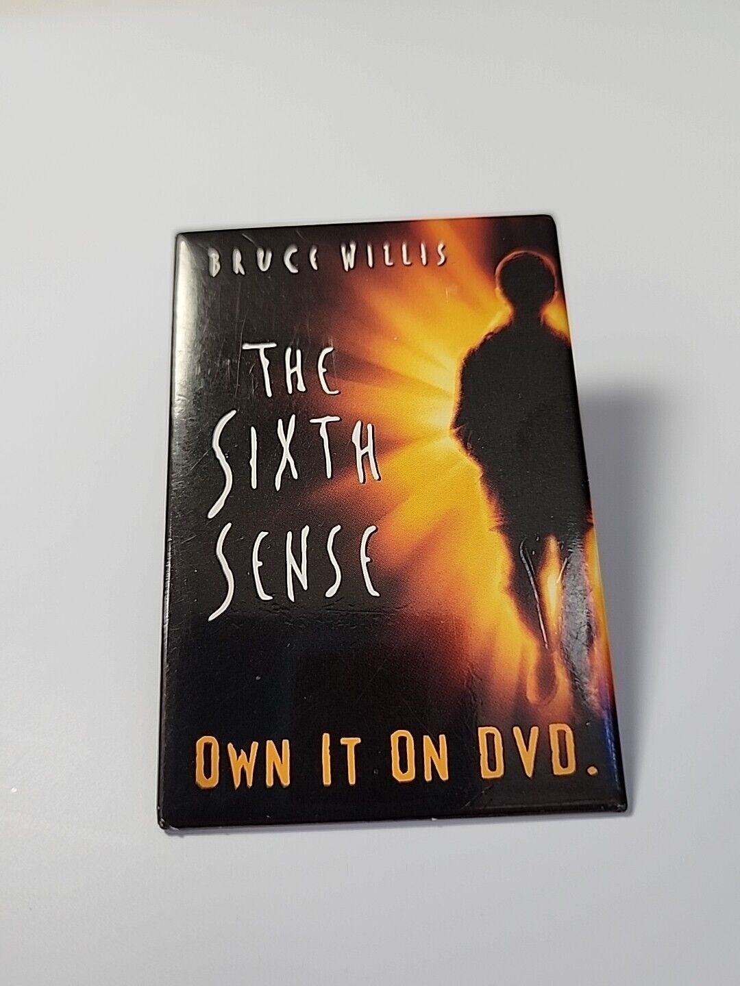 The Sixth Sense Movie Promo Button Pin Bruce Willis Own It On DVD