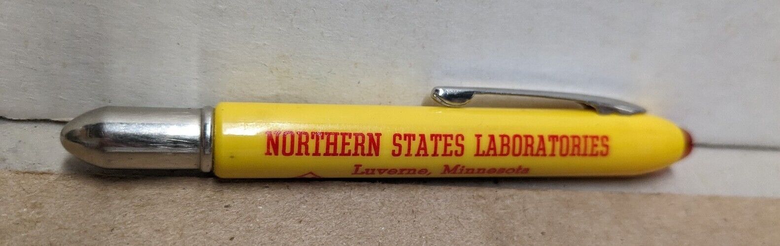 Vintage Northern States Laboratories Luverne MN Bullet Pen Nox Antibiotics 