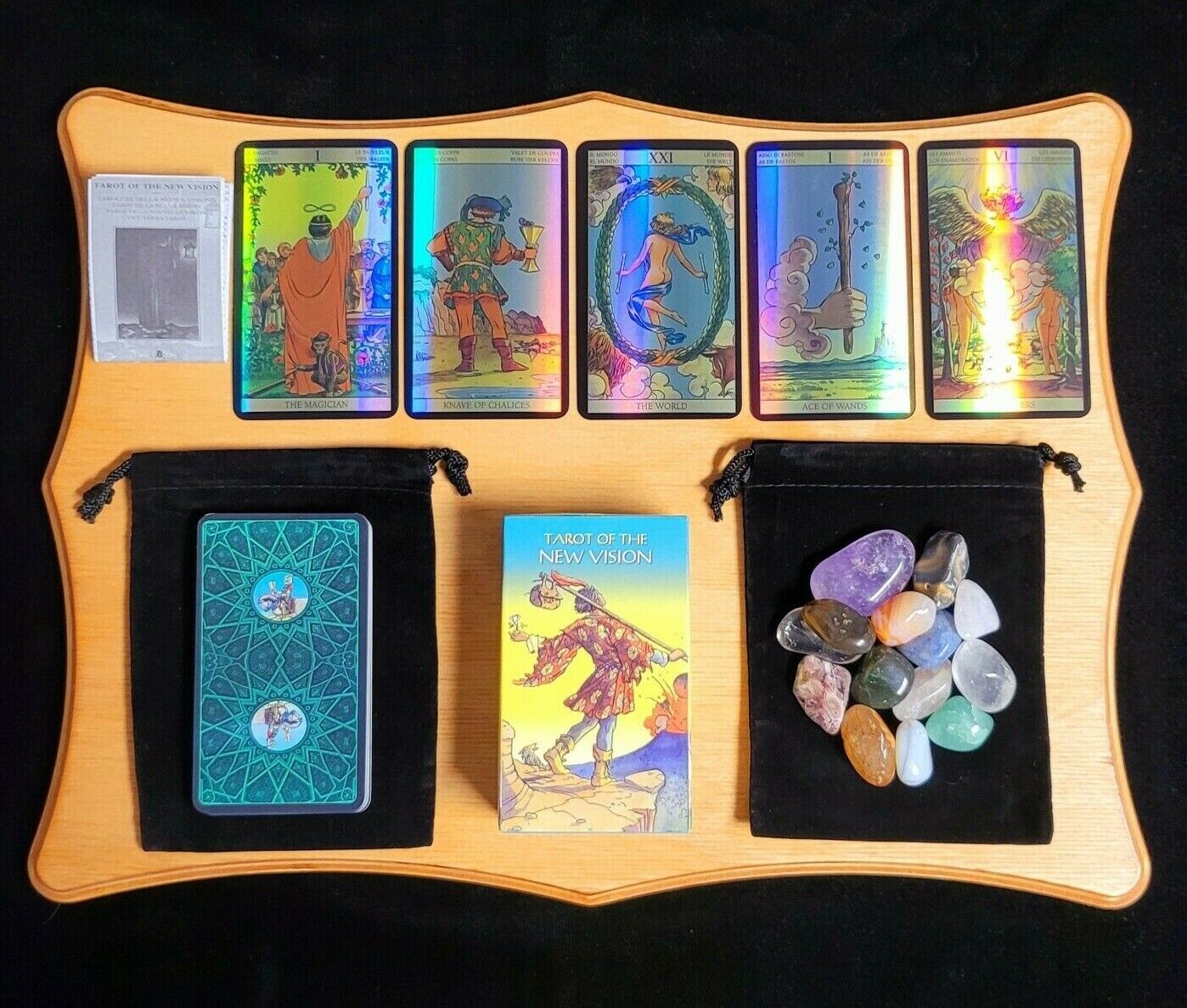 Tarot Of a New Vision Holographic Tarot Card & Crystal Set, 78 cards, Tarot Deck