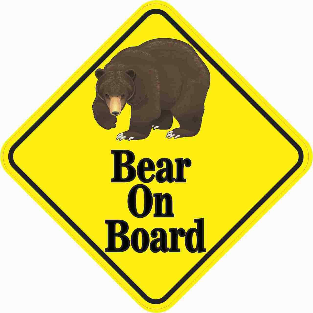 5in x 5in Bear On Board Magnet Car Truck Vehicle Magnetic Sign