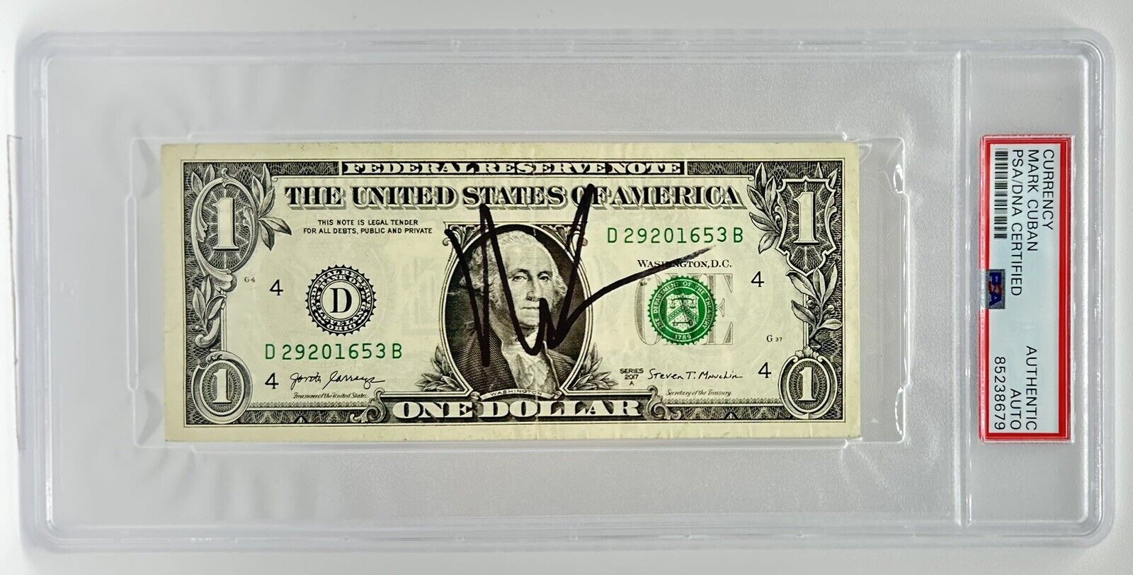 Mark Cuban Signed $1 One Dollar Bill Autographed Mavericks Shark Tank PSA/DNA