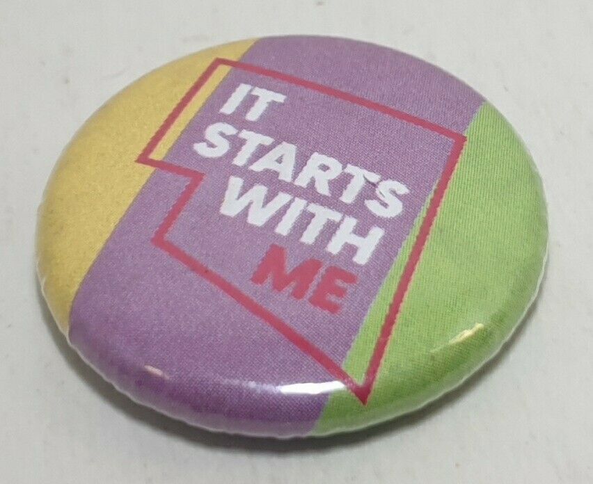 HIV PREVENTION IT STARTS WITH ME PIN BADGE BUTTON NOVELTY COLLECTABLE CHARITY