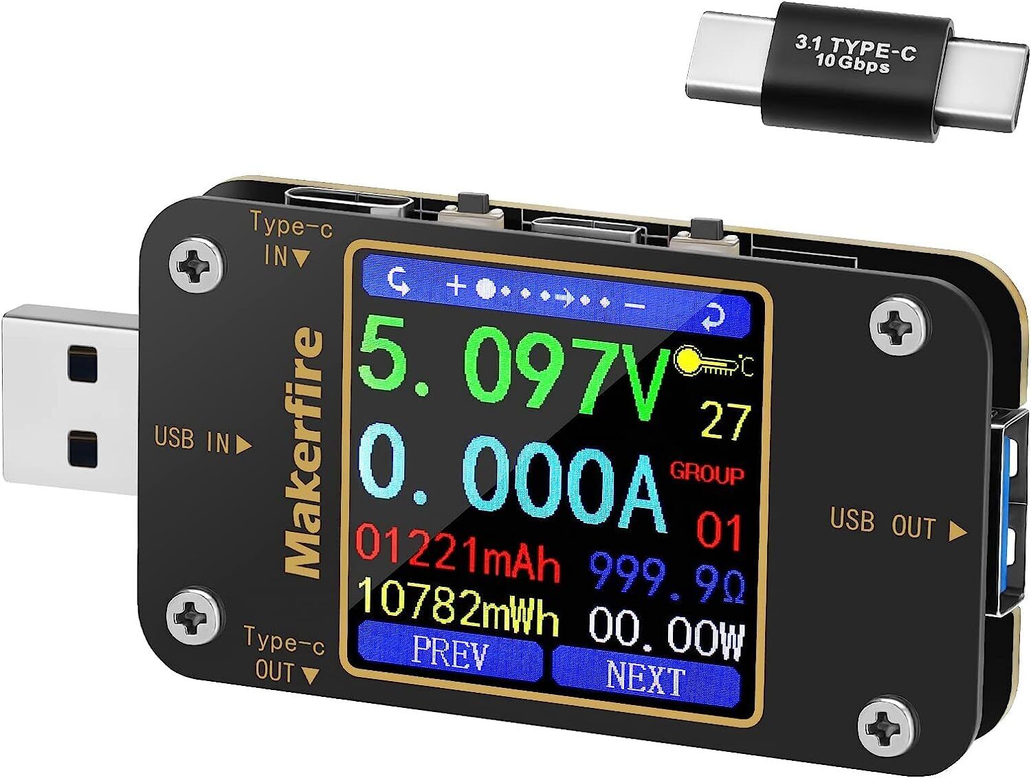 USB Type C Voltmeter Current Meter Multimeter Voltage Digital Tester Detector 