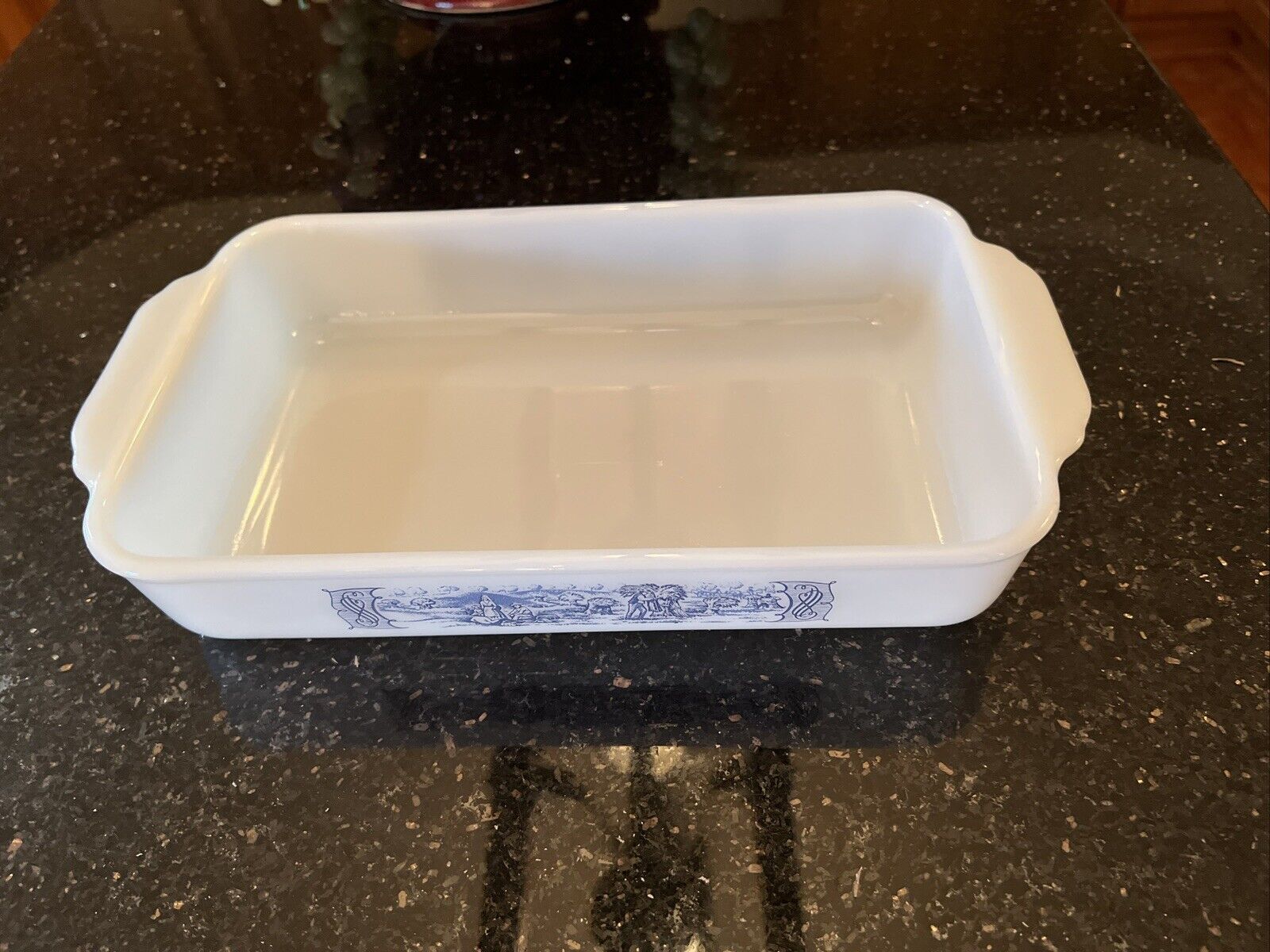 VTG Royal Currier and Ives 10-inch White Rectangle Baking Dish