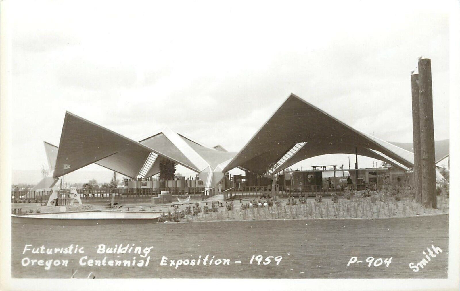 1959 RPPC P-904 Oregon Centennial Exposition Portland Futuristic Building, Smith