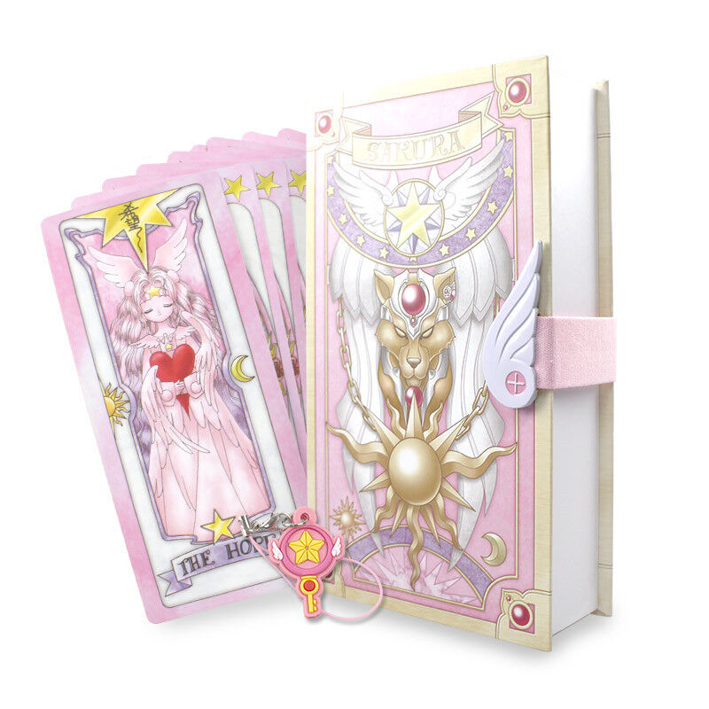 56 PCS Anime Card Captor Sakura Cards With Pink Clow Magic Book Set Prop Gift