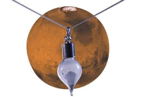 Authentic Mars Teardrop Dust Necklace - Rare Space Specimen Certificated