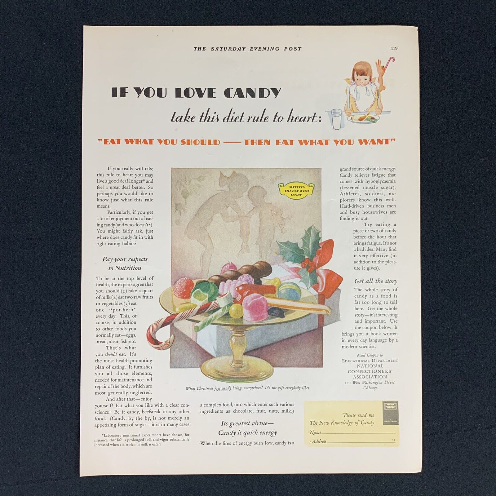 1929 Candy Natl Confectioner Assoc Nutrition 20s Vintage Print Ad 14\