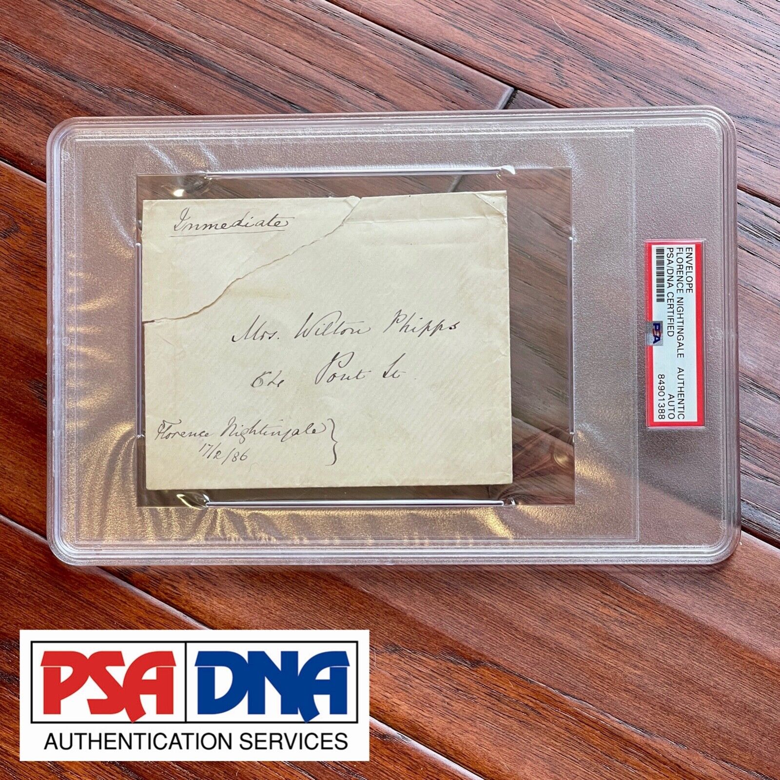 FLORENCE NIGHTINGALE * PSA/DNA * AUTOGRAPH Envelope SIGNED * To Red Cross Member